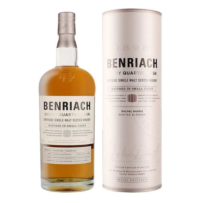 Foto van Benriach smoky quarter cask 1ltr whisky + giftbox