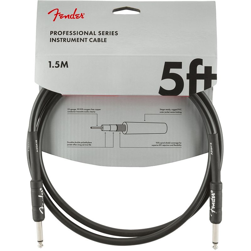 Foto van Fender professional series black jackkabel 1.5m