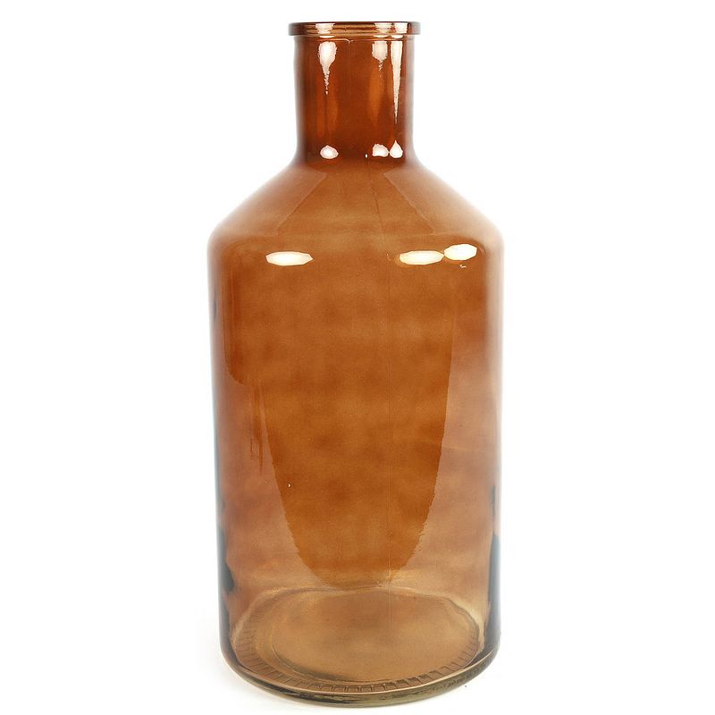 Foto van Countryfield vaas - bruin - glas - xxl fles vorm - d24 x h51 cm - vazen