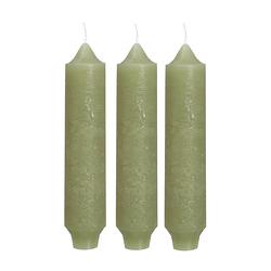 Foto van Hortus - palermo kaarsen set 3 stuks dia. 3.5 x h 17 cm groen