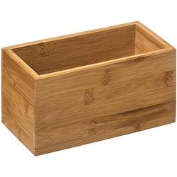 Foto van Sieraden/make-up houder/box rechthoek 18 x 9 x 9,5 cm van bamboe hout - make-up dozen