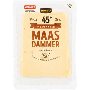 Foto van Alle kies en mix soorten<br />2 verpakkingen a 150200 gram | jumbo maasdammer gatenkaas 45+ plakken 190g aanbieding bij jumbo