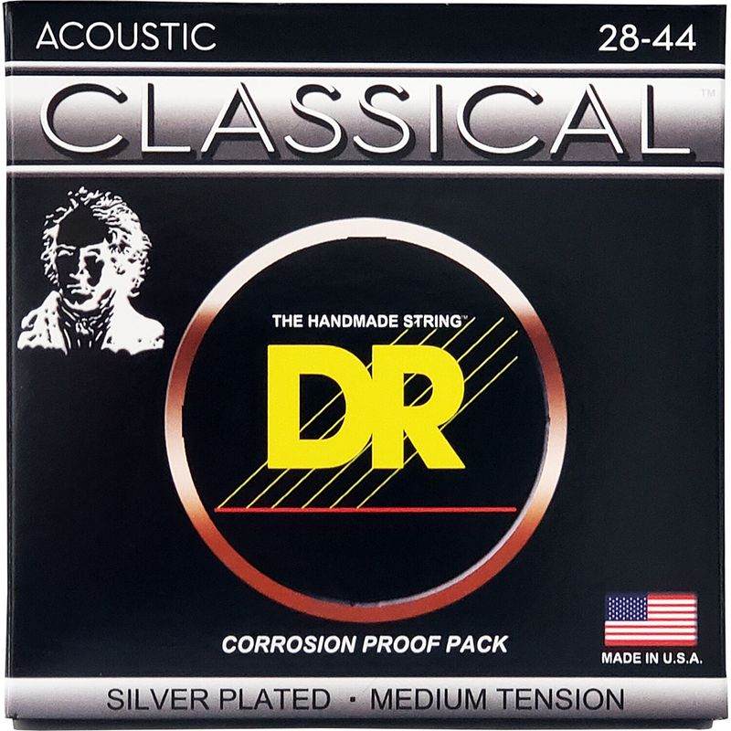 Foto van Dr strings rns-plus classical nylon medium tension klassieke gitaarsnaren