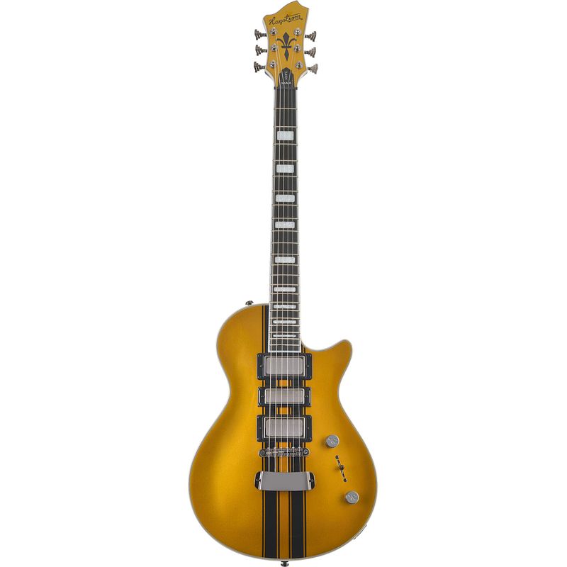Foto van Hagstrom ultra max special blockbuster yellow metallic elektrische gitaar