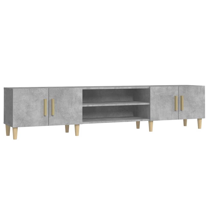 Foto van The living store tv-meubel - betongrijs - 180 x 31.5 x 40 cm - trendy - duurzaam en met voldoende opbergruimte