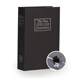 Foto van Securata boek kluis met sleutelslot - zwart - 155 x 240 x 55 cm - kluis met sleutel - verborgen kluis in boek