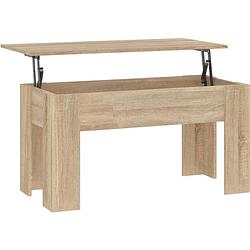 Foto van The living store salontafel lift-top - bewerkt hout - 101 x 49 x 52 cm - sonoma eiken