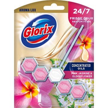 Foto van Glorix aroma lux wc blok pink jasmine & elderflower 1 stuk bij jumbo