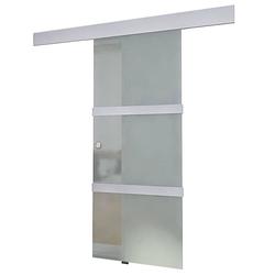 Foto van Vidaxl schuifdeur 178 cm glas en aluminium zilverkleurig