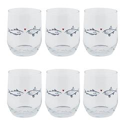 Foto van Haes deco - waterglas, drinkglas set van 6 glazen - inhoud glas 300 ml / ø 7x9 cm