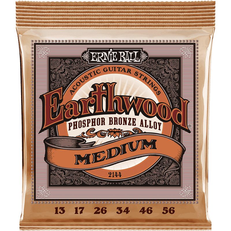 Foto van Ernie ball 2144 earthwood acoustic phosphor bronze medium snarenset voor westerngitaar