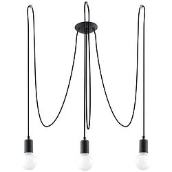 Foto van Sollux hanglamp edison 3 lichts e27 zwart