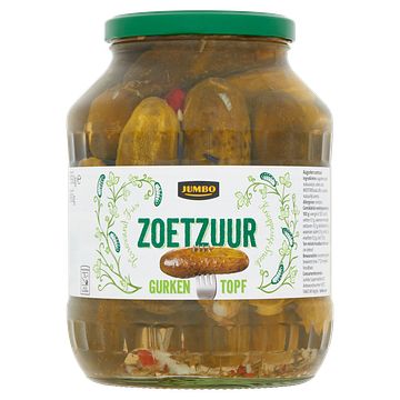 Foto van Jumbo gurken topf zoetzuur 850g