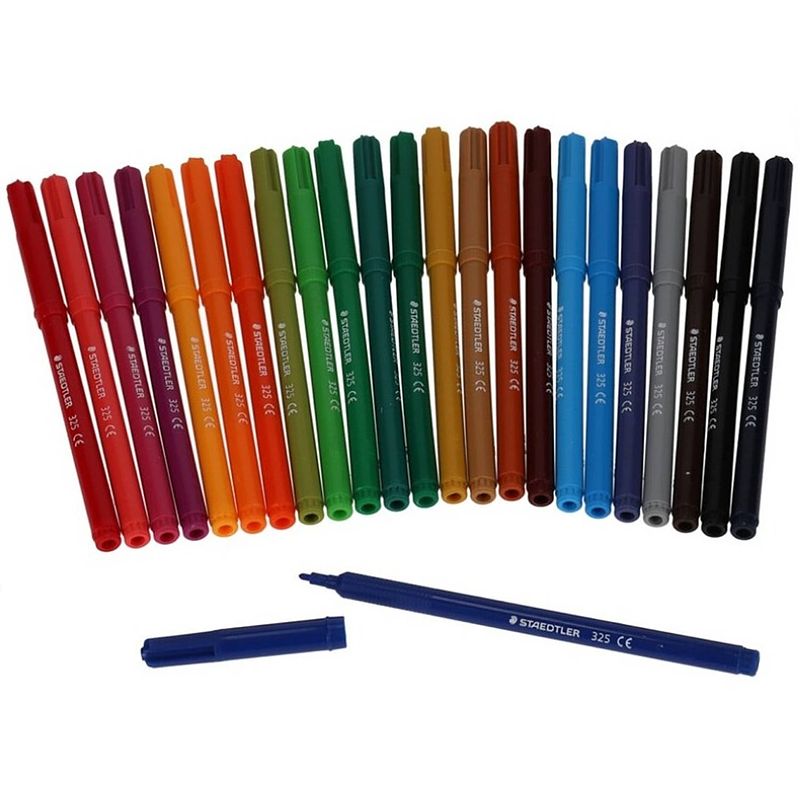 Foto van Staedtler viltstiften 325 club 1,0 mm 13 cm fiber 24 stuks