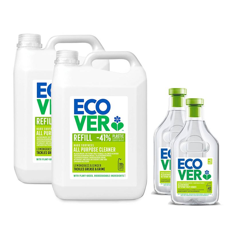 Foto van Ecover allesreiniger promopack - citroengras & gember - voordeelbundel 10 l + 3l