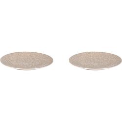 Foto van Palmer bord coupe cubical 21 cm grijs stoneware 2 stuk(s)