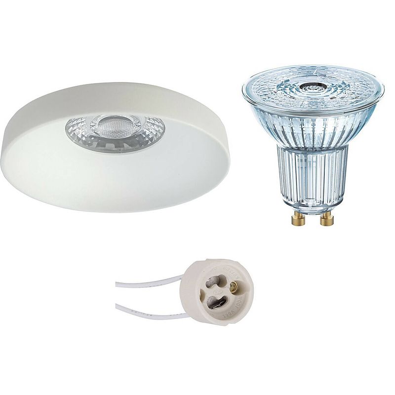 Foto van Led spot set - osram parathom par16 927 36d - pragmi vrito pro - gu10 fitting - dimbaar - inbouw rond - mat wit - 3.7w -