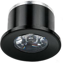 Foto van Led veranda spot verlichting - 1w - warm wit 3000k - inbouw - rond - mat zwart - aluminium - ø31mm