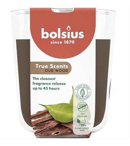 Foto van Bolsius true scents oud wood geurkaars