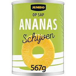 Foto van Jumbo ananas op fruitsap 10 schijven 567g