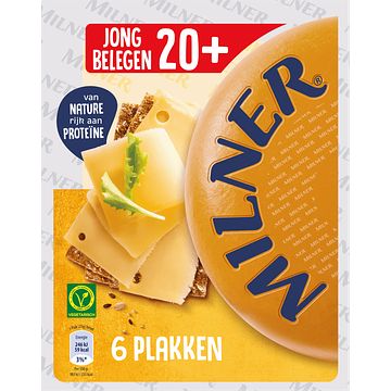 Foto van Milner jong belegen 20+ kaas 6 plakken 150g bij jumbo