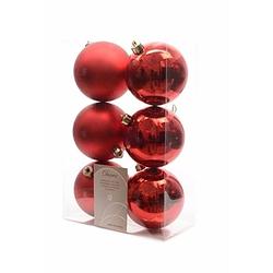 Foto van 12-delige kerstballen set rood - kerstbal