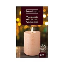 Foto van Lumineo - led kaars d7h11.2 cm licht roze/wwt kerst