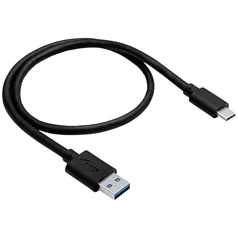 Foto van Akyga usb-kabel usb-a stekker, usb-c stekker 1.0 m zwart ak-usb-15