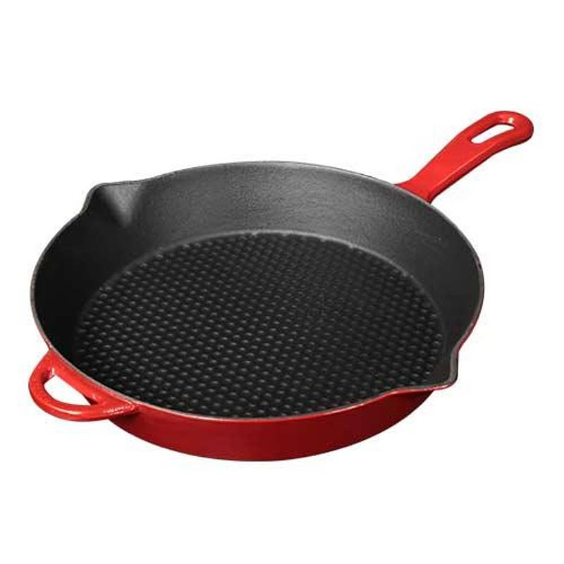 Foto van Gietijzeren ronde grillpan rood, 28cm - sürel