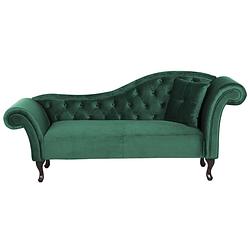 Foto van Beliani lattes - chaise longue-groen-fluweel