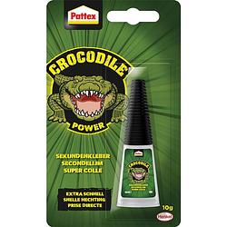 Foto van Pattex crocodile power secondelijm, tube van 10 gr, op blister