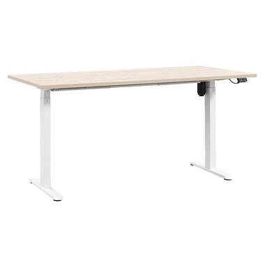 Foto van Bureau homeworx zit/sta elektrisch verstelbaar - eikenkleur/wit - 75/118x160x80 cm - leen bakker