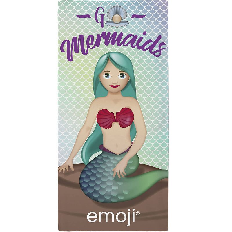 Foto van Emoji zeemeermin strandlaken - 70 x 140 cm - blauw