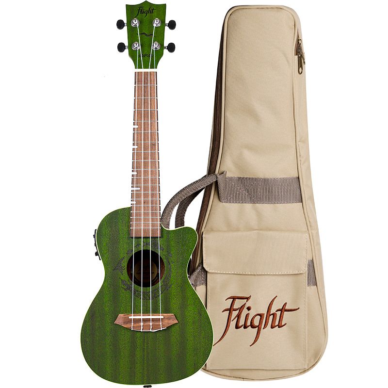 Foto van Flight gemstone series duc380 ceq jade elektrisch-akoestische concert ukelele met gigbag