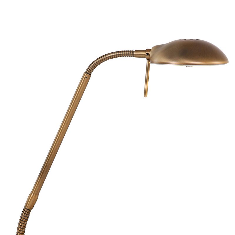 Foto van Klassieke tafellamp - mexlite - glas - klassiek - led - l: 35cm - voor binnen - woonkamer - eetkamer - brons