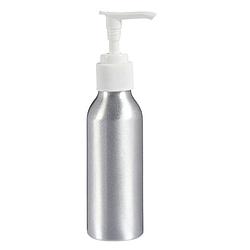 Foto van Berilo zeepdispenser 100 ml aluminium zilver/wit