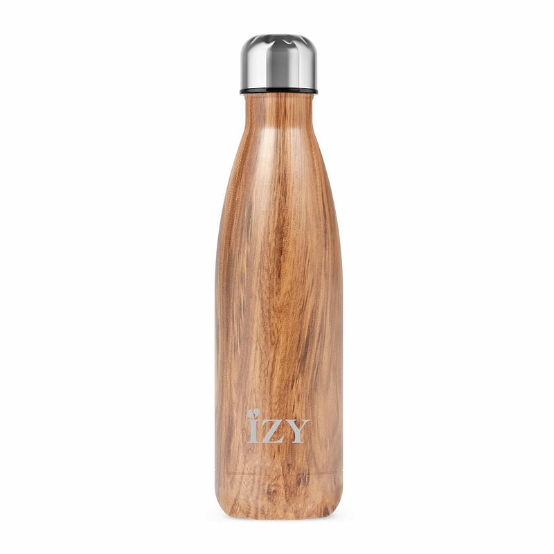 Foto van Izy bottles - thermosfles/isoleerfles 500ml - design bruin