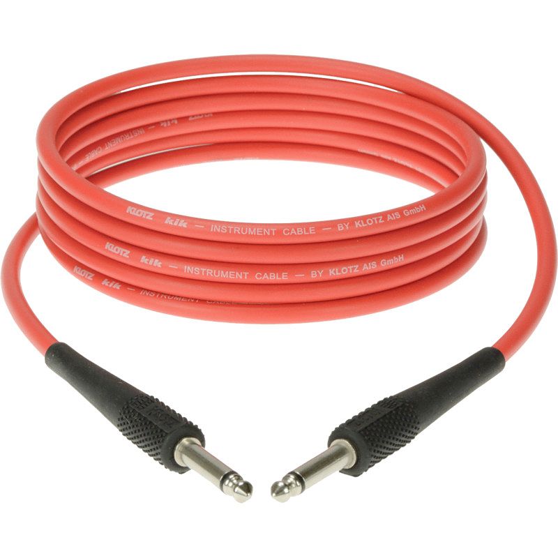 Foto van Klotz kik6.0pprt instrumentkabel kik mono 6.35mm jack 6m rood