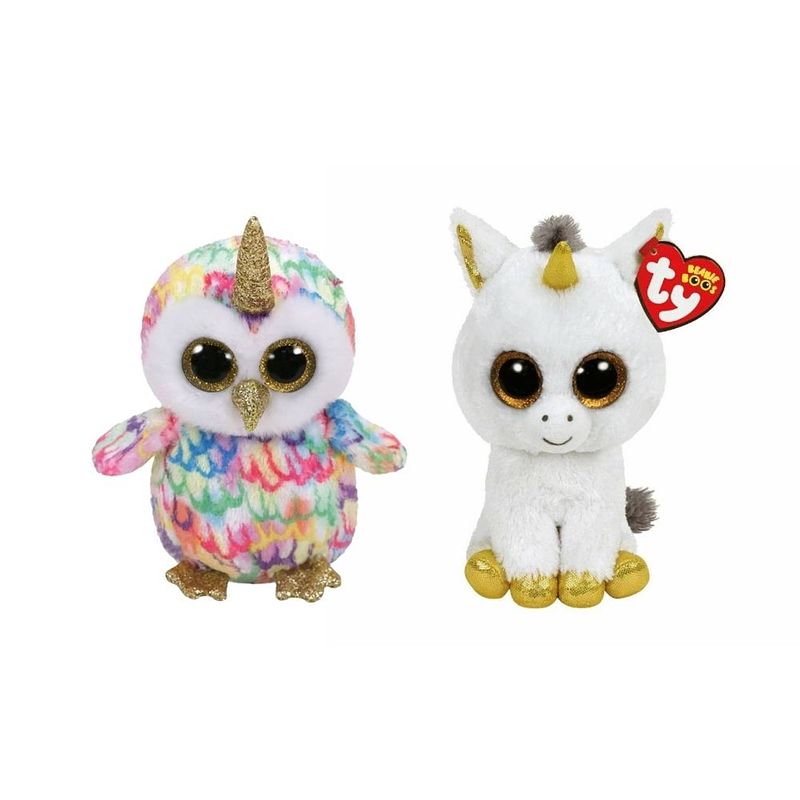 Foto van Ty - knuffel - beanie boo's - enchanted owl & pegasus unicorn