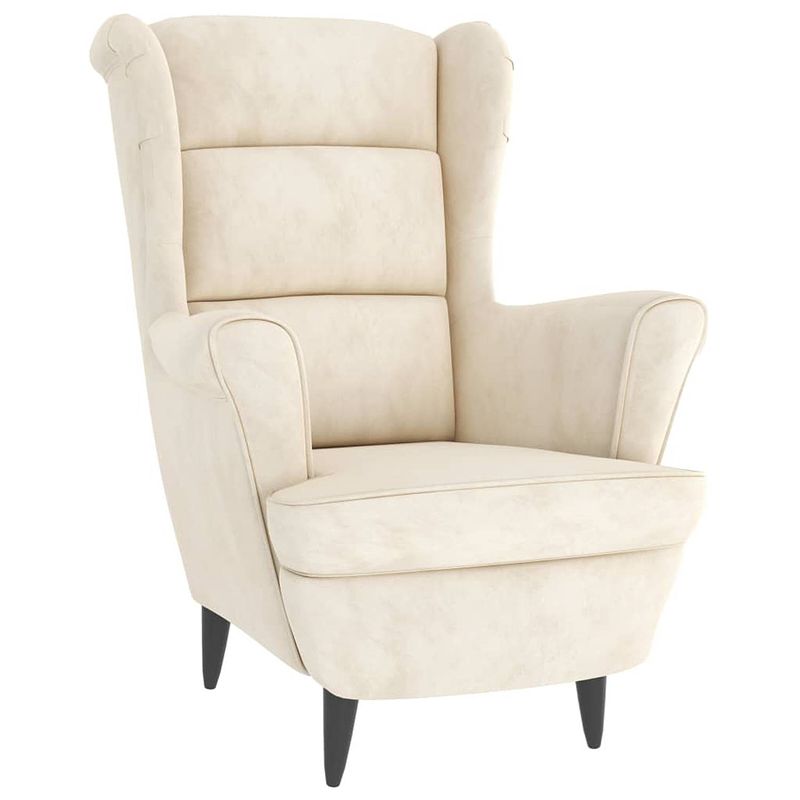 Foto van The living store fauteuil velvet - crèmewit - 81 x 90 x 96.5 cm - stabiel frame - comfortabele zitting