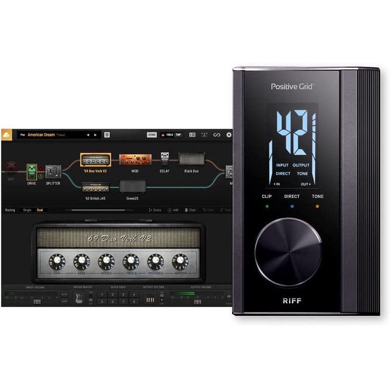 Foto van Positive grid riff black guitar audio interface voor ios & desktop