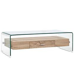 Foto van Vidaxl salontafel 98x45x31 cm gehard glas transparant