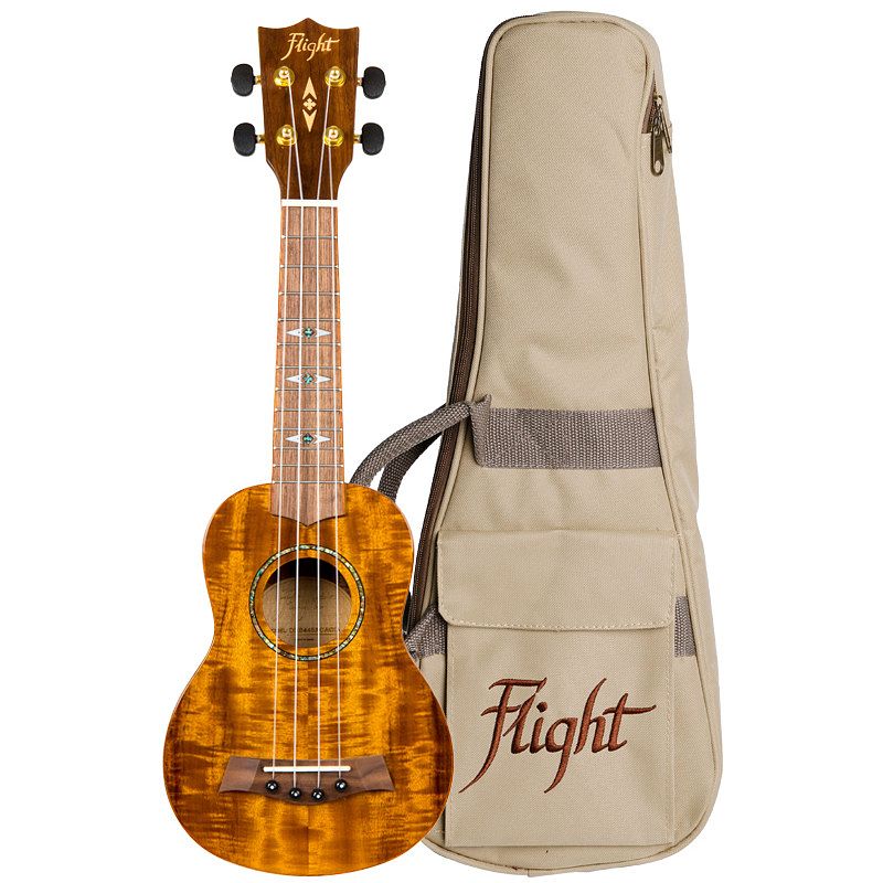 Foto van Flight supernatural series dus445 glossy acacia sopraan ukelele met gigbag