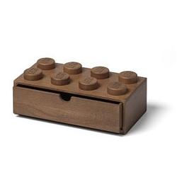Foto van Lego wooden collection - opbergbox bureaulade brick 8 - hout - bruin