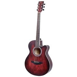 Foto van Fazley w55-col-r colourtune western gitaar rood