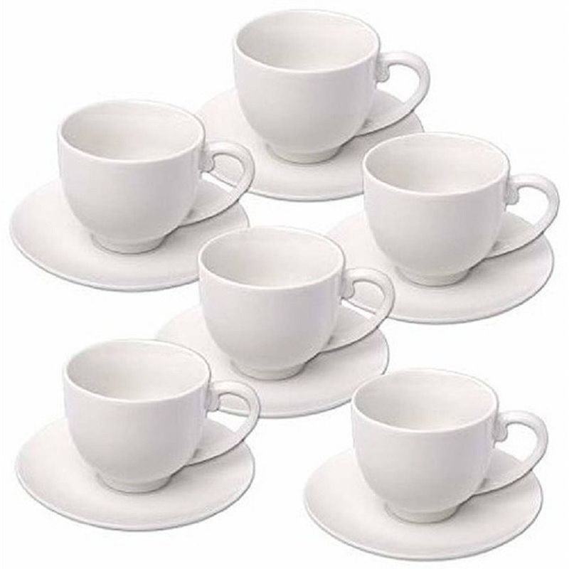 Foto van 12x stuks espresso koffiekopjes en schotels set - keuken/koffie koppen accessoires