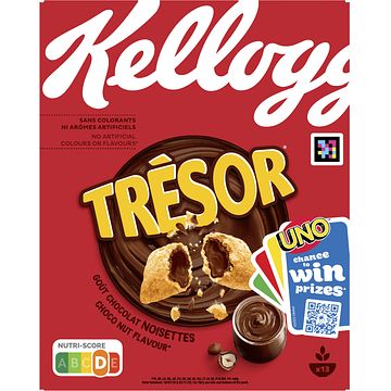 Foto van Kellogg's tresor chocolade hazelnotensmaak ontbijtgranen 410g bij jumbo