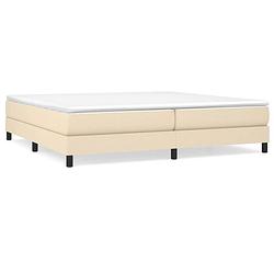 Foto van The living store boxspringbed s - bedframe crème - 203 x 200 x 25 cm - pocketvering matras - middelharde ondersteuning