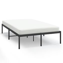 Foto van The living store bedframe - klassiek - metaal - zwart - 196x142x31 cm - geen matras