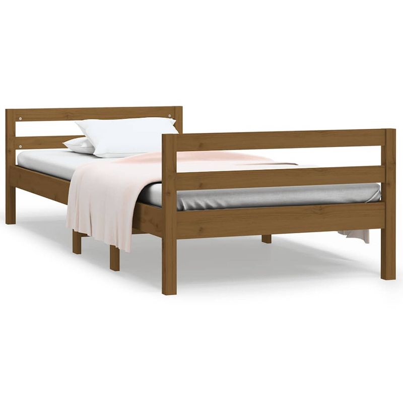 Foto van Vidaxl bedframe massief grenenhout honingbruin 80x200 cm